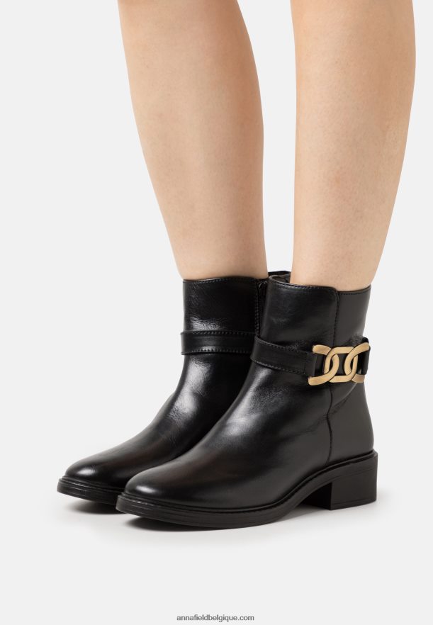 femmes bottines classiques en cuir noir Anna FieldNHH26B1963