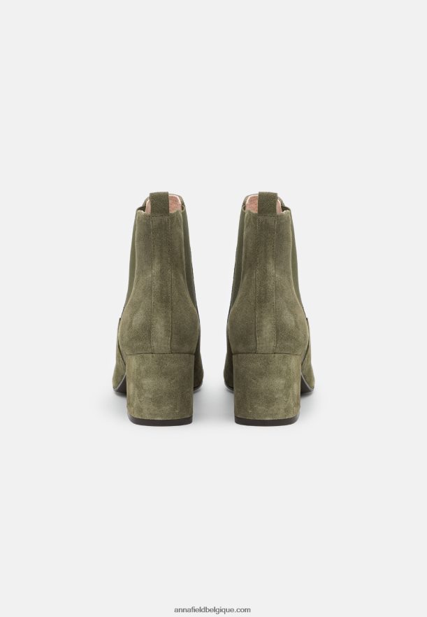femmes bottines classiques en cuir olive Anna FieldNHH26B1977