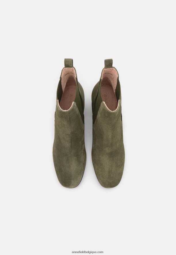 femmes bottines classiques en cuir olive Anna FieldNHH26B1977