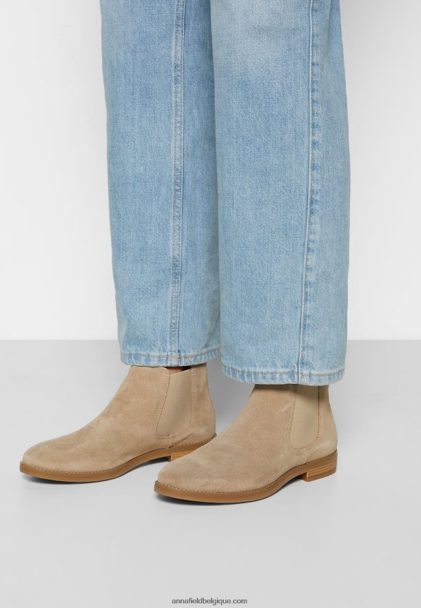 femmes bottines en cuir beiges Anna FieldNHH26B2005