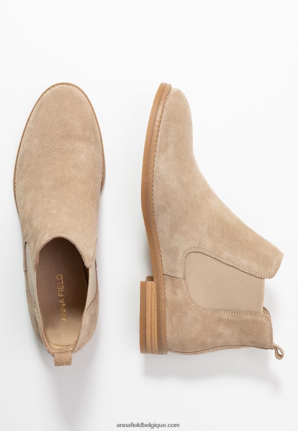 femmes bottines en cuir beiges Anna FieldNHH26B2005
