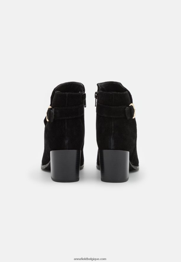 femmes bottines en cuir noir Anna FieldNHH26B1964