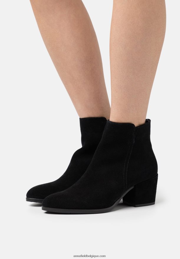 femmes bottines en cuir noir Anna FieldNHH26B1978