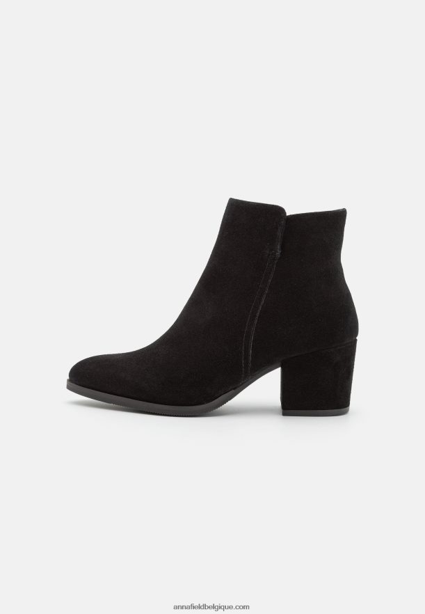 femmes bottines en cuir noir Anna FieldNHH26B1978