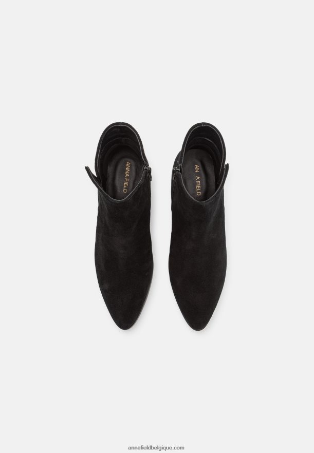 femmes bottines en cuir noir Anna FieldNHH26B1978