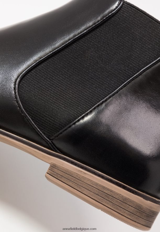 femmes bottines en cuir noir Anna FieldNHH26B2002