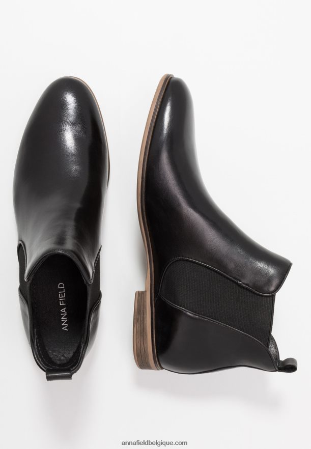 femmes bottines en cuir noir Anna FieldNHH26B2002