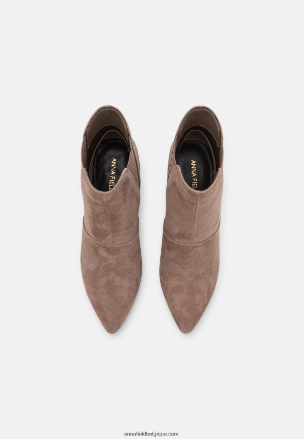 femmes bottines en cuir taupe Anna FieldNHH26B1898