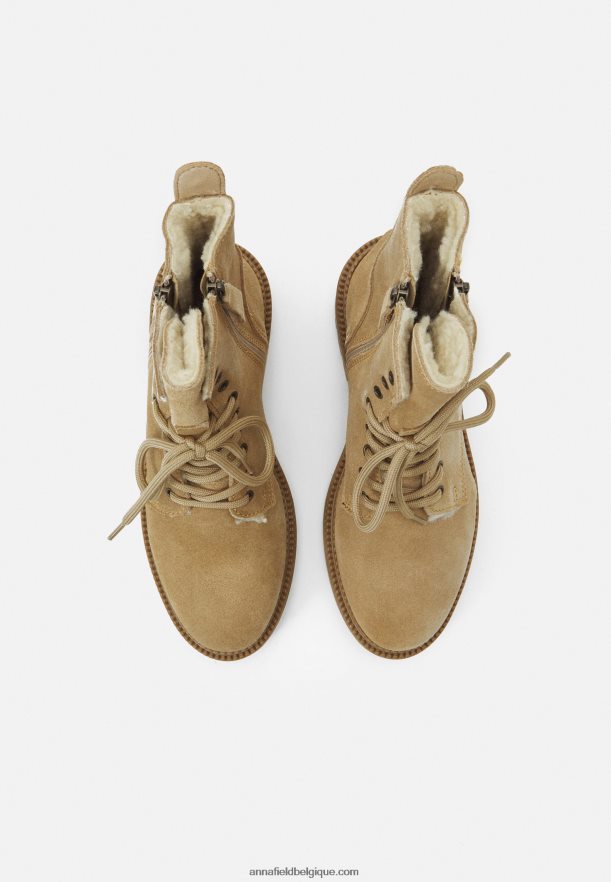 femmes bottines à lacets beiges Anna FieldNHH26B2028