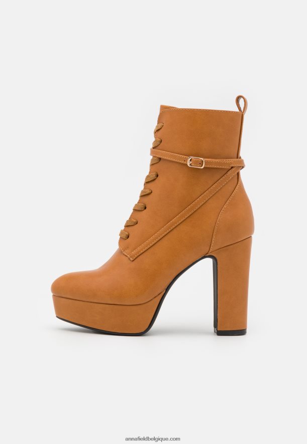 femmes bottines à lacets cognac Anna FieldNHH26B2031