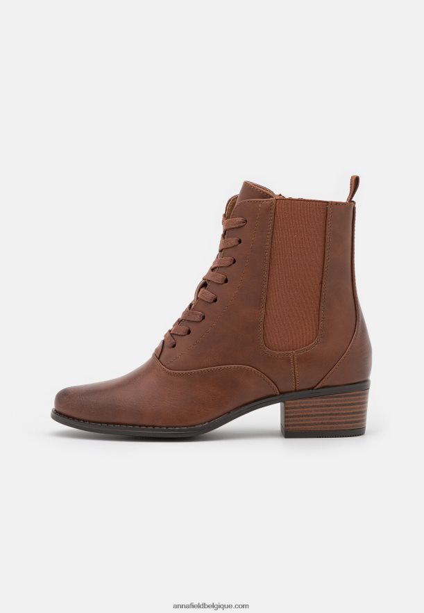 femmes bottines à lacets cognac Anna FieldNHH26B2042