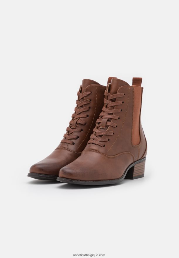 femmes bottines à lacets cognac Anna FieldNHH26B2042