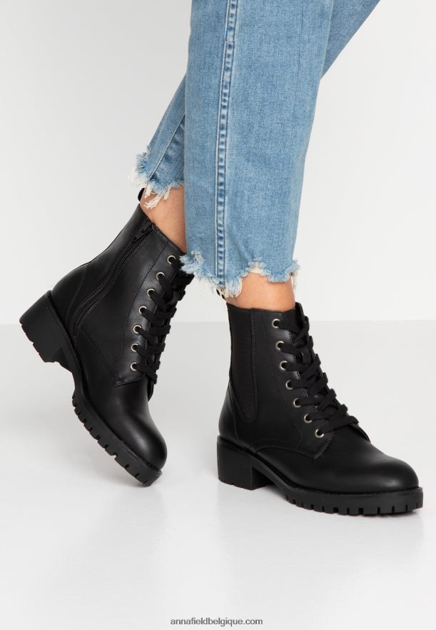 femmes bottines à lacets confort noir Anna FieldNHH26B2041