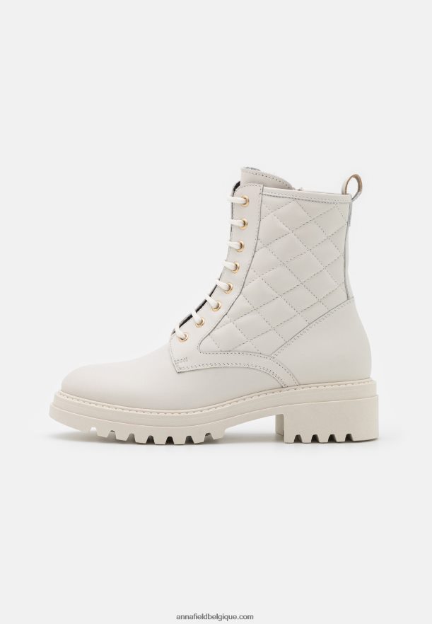 femmes bottines à lacets en cuir blanc Anna FieldNHH26B2029