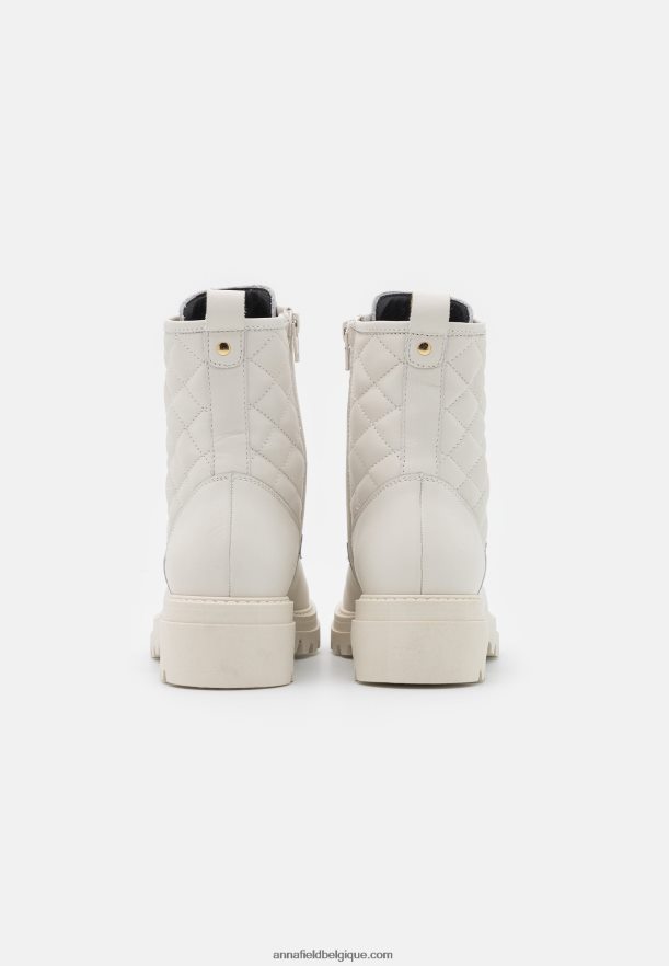 femmes bottines à lacets en cuir blanc Anna FieldNHH26B2029