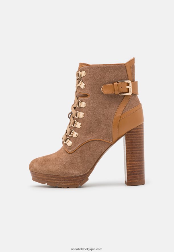 femmes bottines à lacets en cuir cognac Anna FieldNHH26B2018