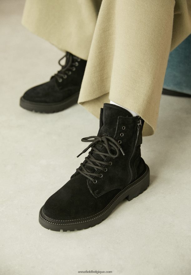femmes bottines à lacets noires Anna FieldNHH26B2038