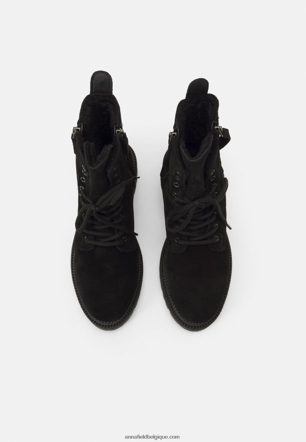 femmes bottines à lacets noires Anna FieldNHH26B2038