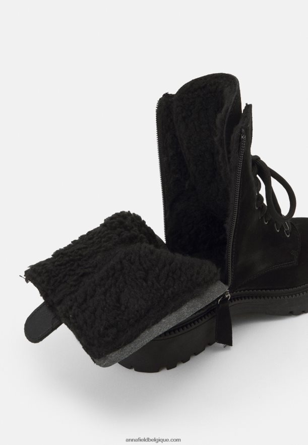 femmes bottines à lacets noires Anna FieldNHH26B2038