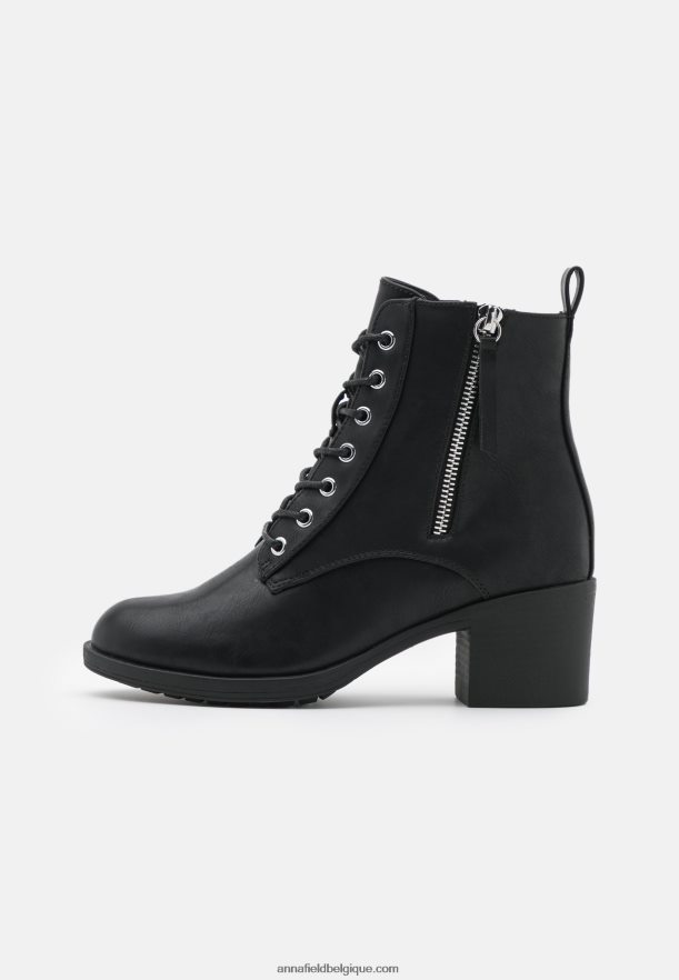 femmes bottines à lacets noires Anna FieldNHH26B2040