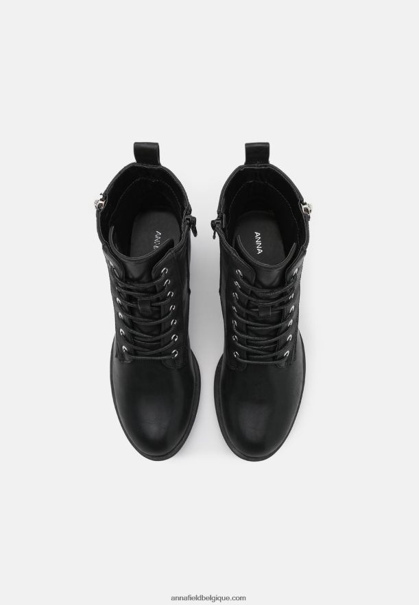 femmes bottines à lacets noires Anna FieldNHH26B2040