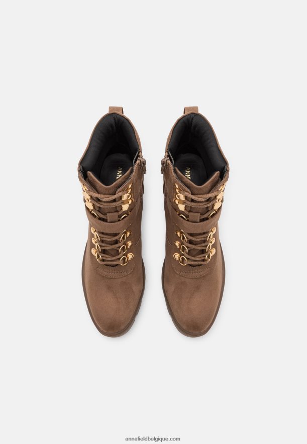 femmes bottines à lacets taupe Anna FieldNHH26B1907