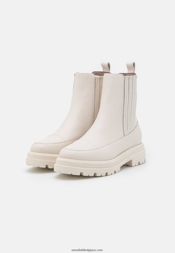 femmes bottines plateforme en cuir blanc cassé Anna FieldNHH26B2055