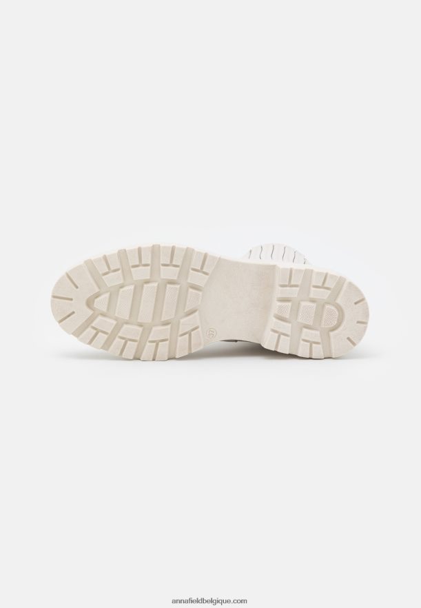 femmes bottines plateforme en cuir blanc cassé Anna FieldNHH26B2055