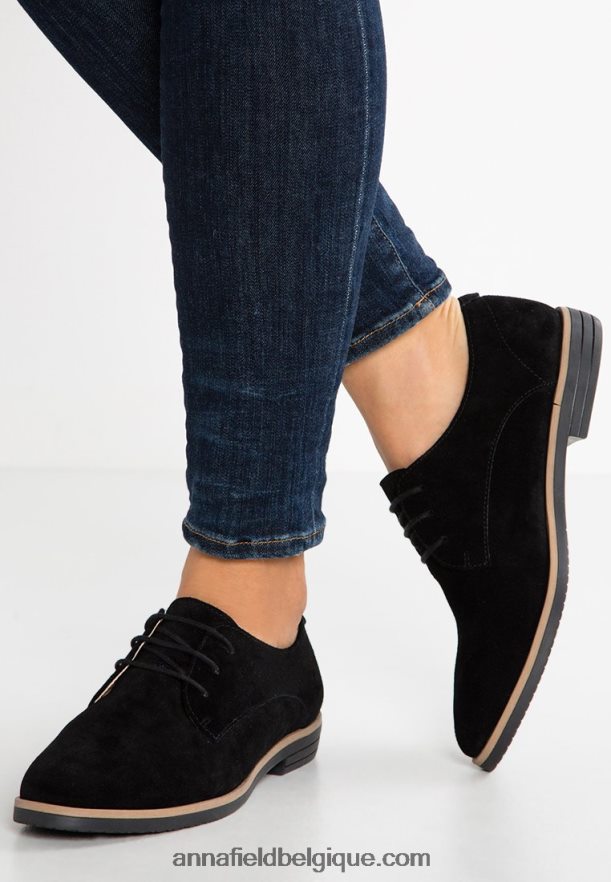 femmes chaussures à lacets en cuir noir Anna FieldNHH26B1854