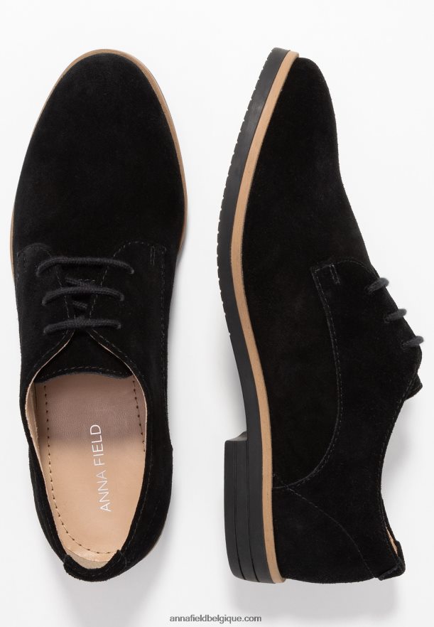 femmes chaussures à lacets en cuir noir Anna FieldNHH26B1854