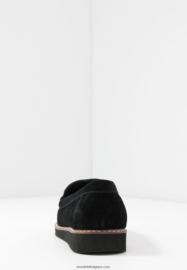 femmes mocassins confort en cuir noir Anna FieldNHH26B1787