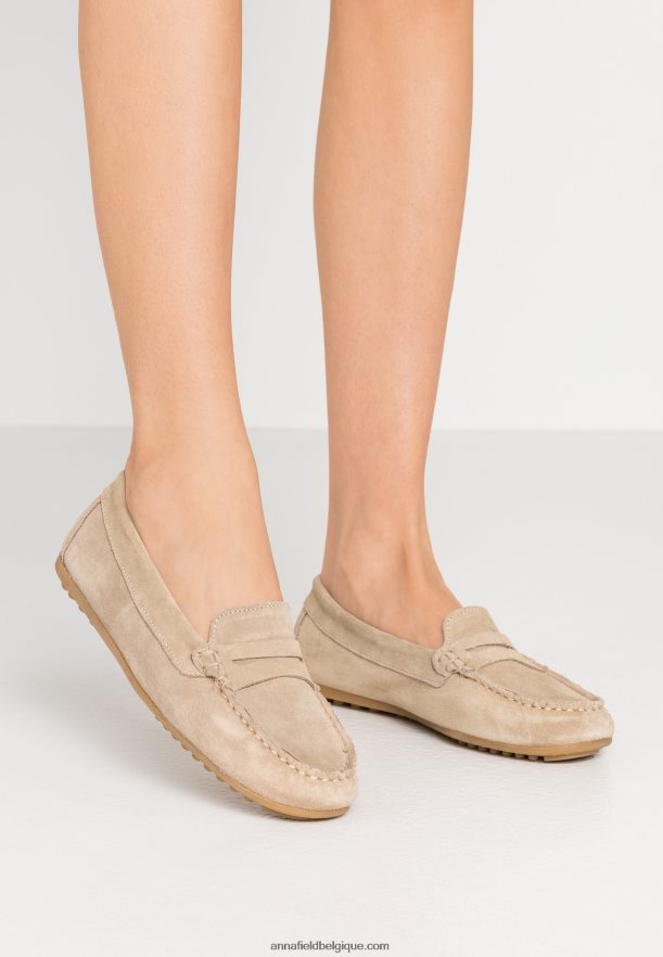 femmes mocassins cuir beige Anna FieldNHH26B1859