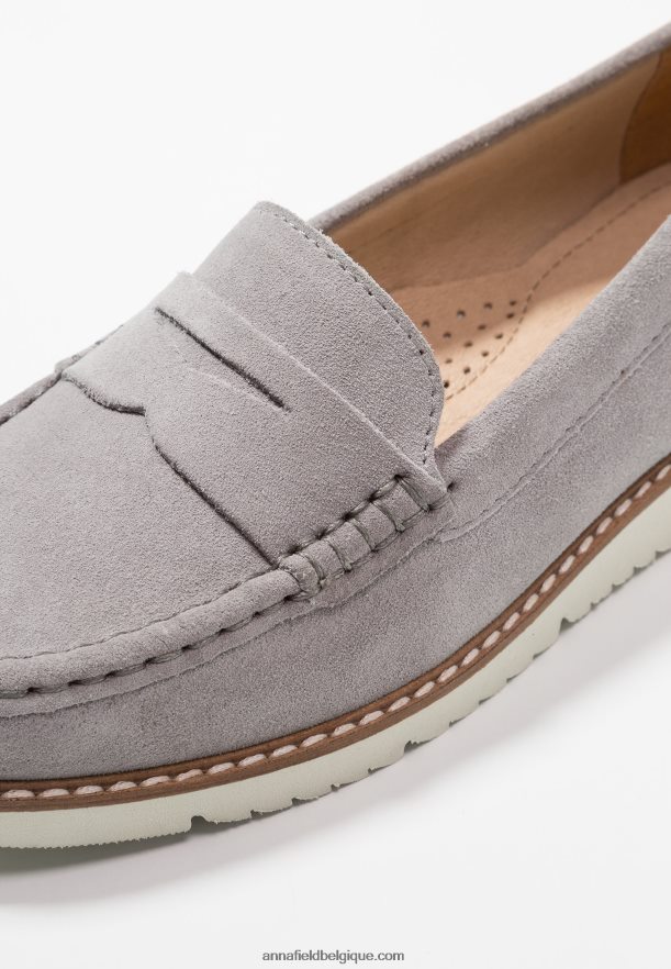 femmes sans lacets confort en cuir gris Anna FieldNHH26B1784
