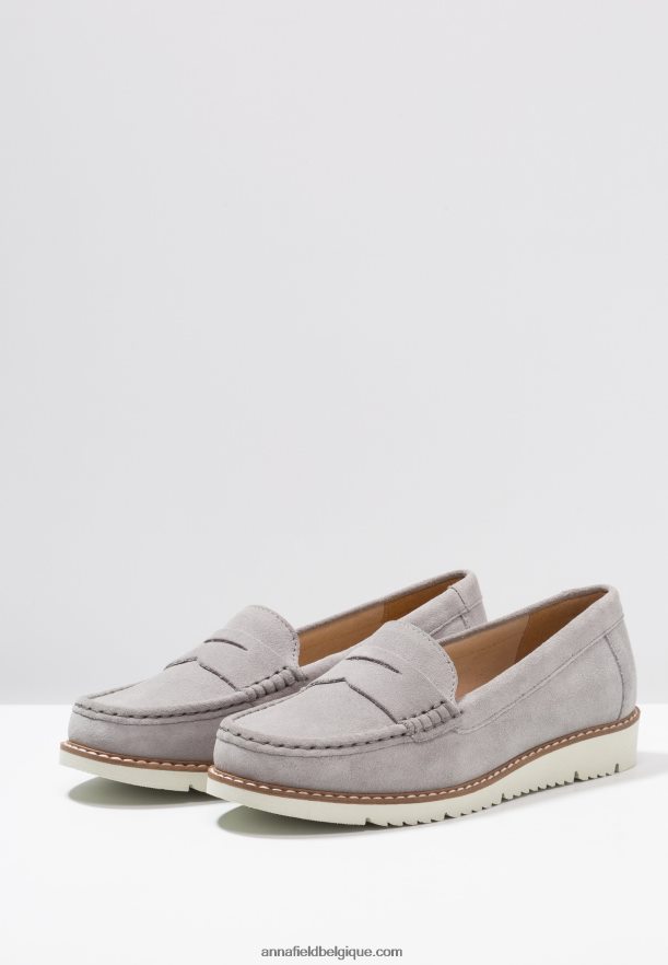 femmes sans lacets confort en cuir gris Anna FieldNHH26B1784