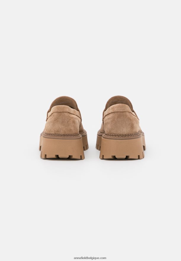 femmes sans lacets en cuir taupe Anna FieldNHH26B1783