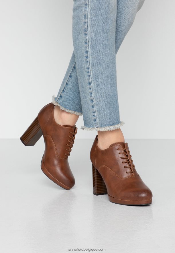 femmes bottines talon haut confort cognac Anna FieldNHH26B1748