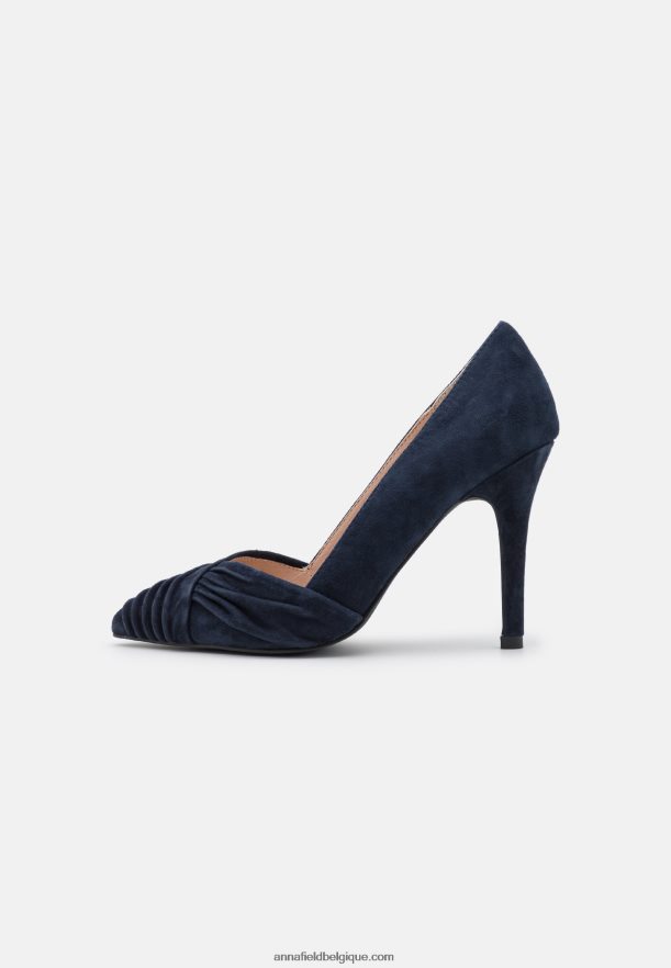 femmes talons classiques en cuir bleu foncé Anna FieldNHH26B1665