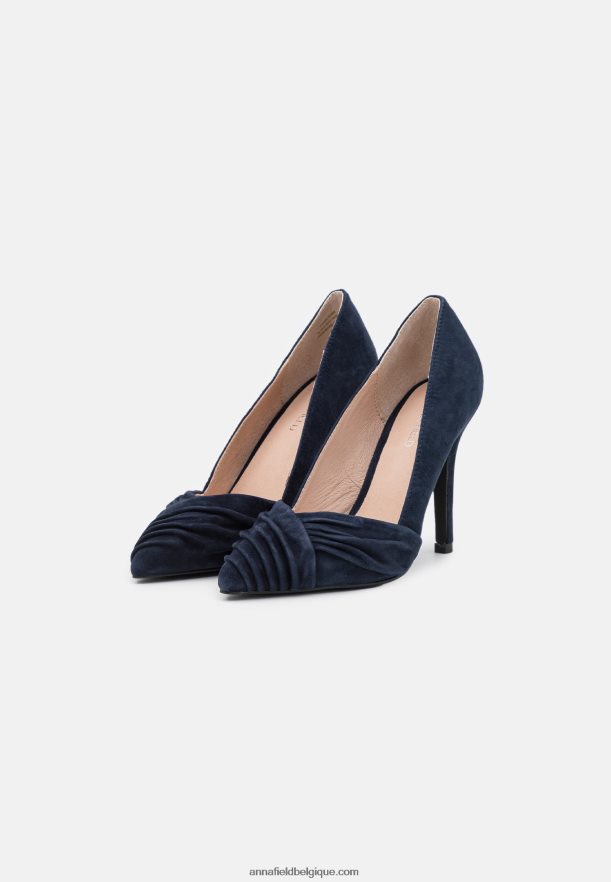 femmes talons classiques en cuir bleu foncé Anna FieldNHH26B1665