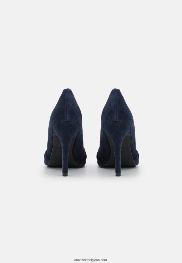femmes talons classiques en cuir bleu foncé Anna FieldNHH26B1665