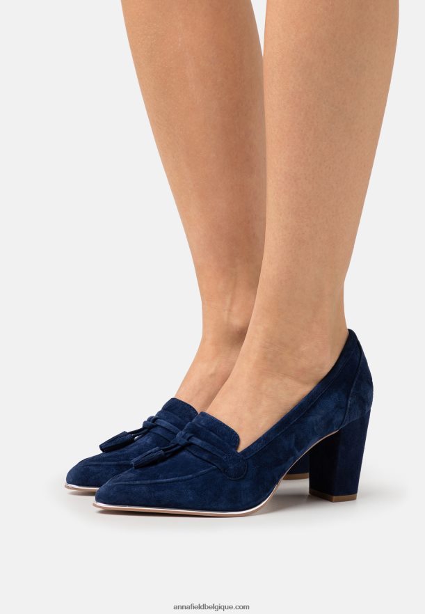 femmes talons classiques en cuir bleu foncé Anna FieldNHH26B1667