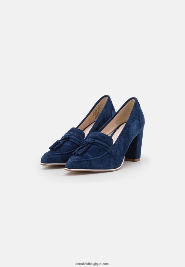 femmes talons classiques en cuir bleu foncé Anna FieldNHH26B1667