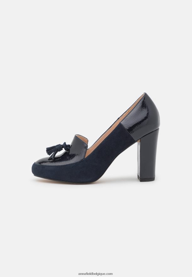 femmes talons classiques en cuir bleu foncé Anna FieldNHH26B1672
