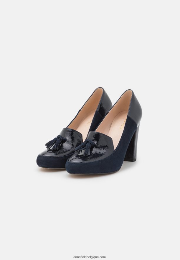 femmes talons classiques en cuir bleu foncé Anna FieldNHH26B1672