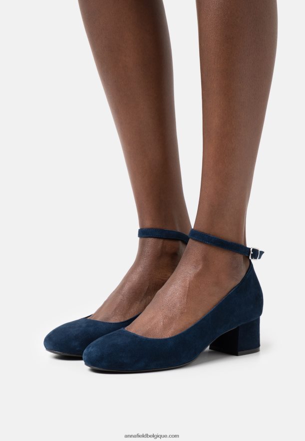 femmes talons classiques en cuir bleu foncé Anna FieldNHH26B1687
