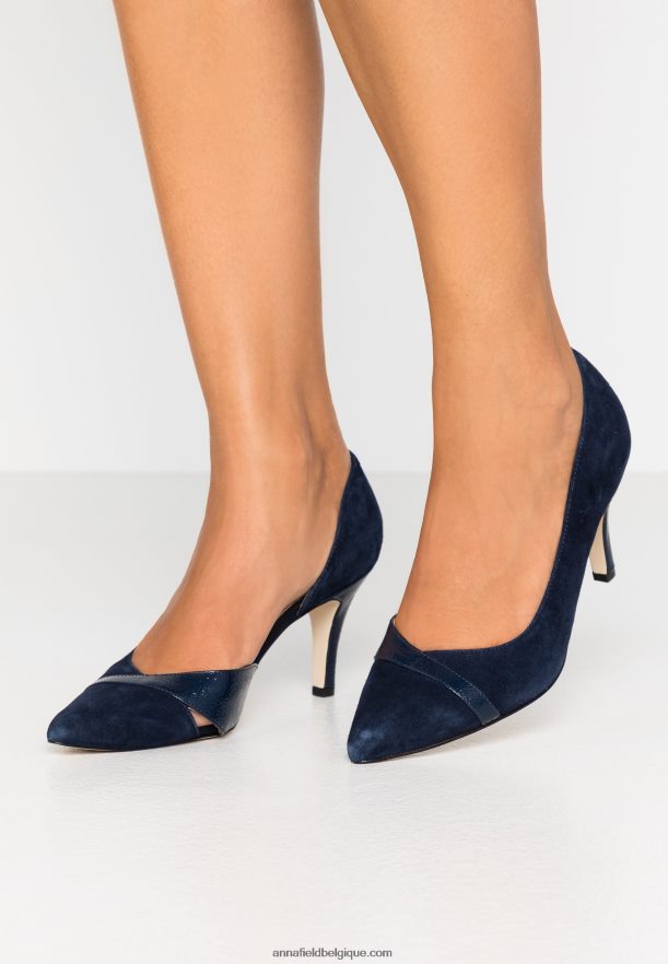 femmes talons classiques en cuir bleu foncé Anna FieldNHH26B1755