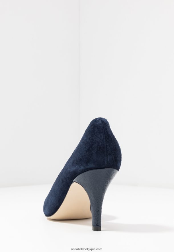 femmes talons classiques en cuir bleu foncé Anna FieldNHH26B1755
