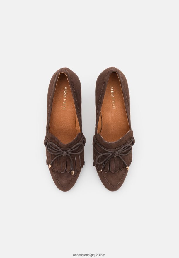 femmes talons classiques en cuir marron foncé Anna FieldNHH26B1681