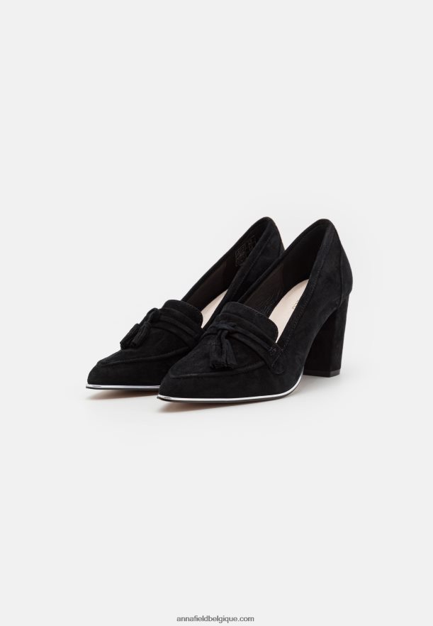 femmes talons classiques en cuir noir Anna FieldNHH26B1678