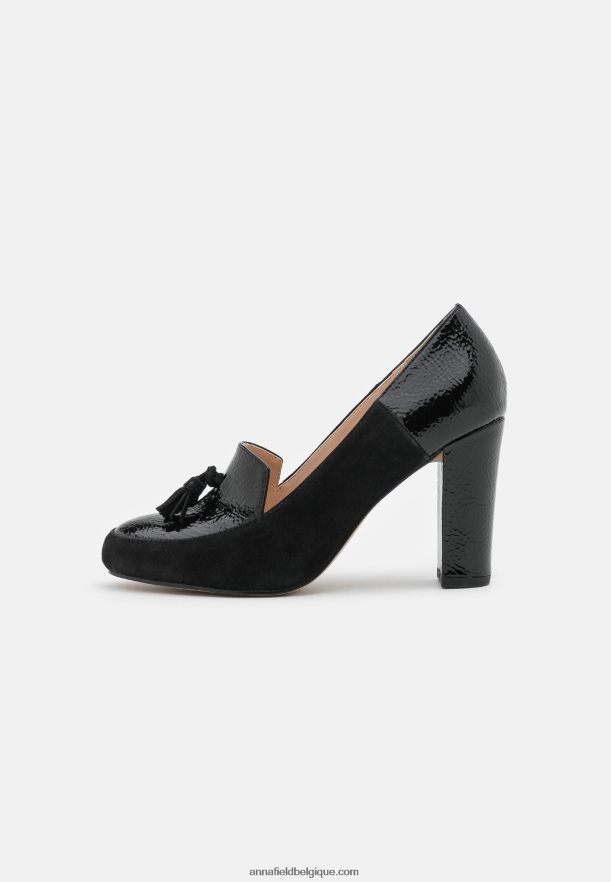 femmes talons classiques en cuir noir Anna FieldNHH26B1686