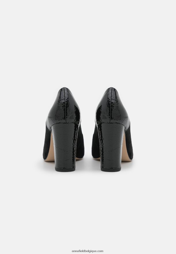 femmes talons classiques en cuir noir Anna FieldNHH26B1686